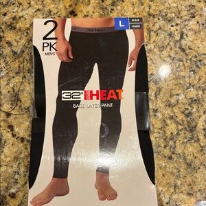 32 Degrees Men's Black Heat Base Layer Pants